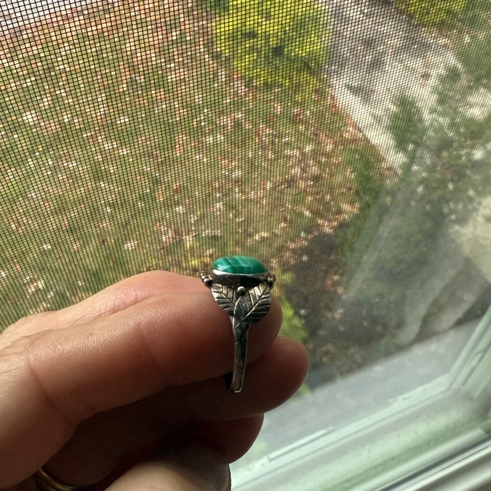 Sterling malachite ring - Picture 11 of 11